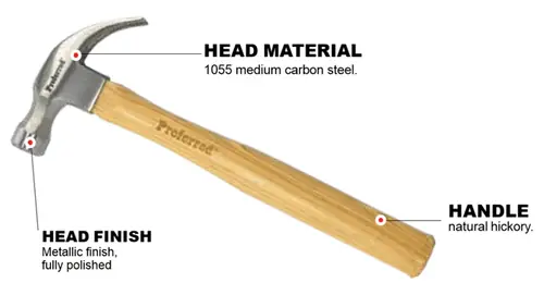 16oz Proferred Hammer, Curved Claw, Qty 1 Place Order