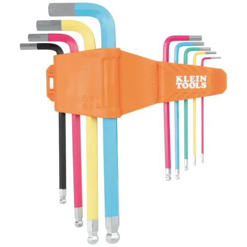 Klein Tools CBLS9M Powder Coated Long Ball-End Hex Key Set, Metric, 9-Piece Best Choice