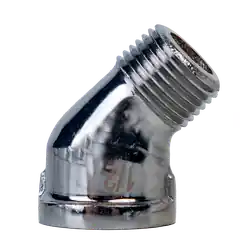 Free Returns Midland Metal 45202LFCP 45 deg Street Elbow, 3/8 in FNPT x 3/8 in MNPT, Bronze, Chrome-Plated