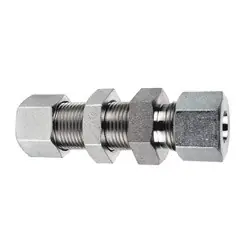 Final Sale Midland Metal D2700-LN-L10-L10 Bulkhead Union, L10 Metric Bite Type x L10 Metric Bite Type, Steel
