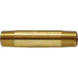 Final Sale Midland Metal 28479 Long Pipe Nipple, 1/8-in Male NPTF x 1/8-in Male NPTF, 5-1/2-in Length, Brass