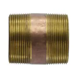 Latest Midland Metal 42234 Nipple, 4 in MPT x 4 in MPT, 6 in, Brass