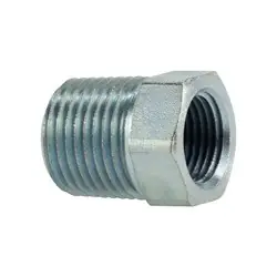 Genuine Midland Metal 54061602 Hex Reducer Bushing, 1-in Male NPTF x 1/8-in Female NPTF, Steel