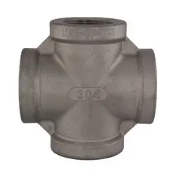 Free Returns Midland Metal 62395MS SP-114 Cross, 1-in Female NPT x 1-in Female NPT x 1-in Female NPT x 1-in Female NPT, 304 Stainless Steel