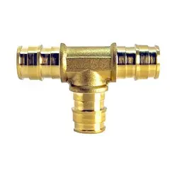 Midland Metal 35053CE Cold Expansion Reducing Union Tee, 1-in Cold-Expansion PEX x 1-in Cold-Expansion PEX x 3/4-in Cold-Expansion PEX, Lead-Free Brass Free Returns