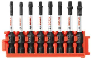 Bosch CCSSQV208 8 pc. Impact Tough Square 2 In. Power Bits with Clip for Custom Case System (8 Pack) Budget