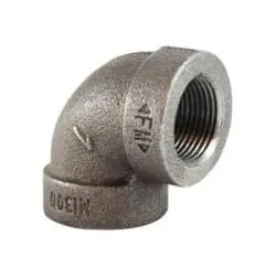 Crafted Midland Metal 68106 90 deg Elbow, 1-1/4 in FPT x 1-1/4 in FPT, Iron, Galvanized, XH Schedule, 300 lb