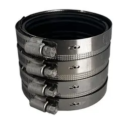 Midland Metal 970830 Heavy-Duty 4-Band No-Hub Coupling, 1-1/2 in, Rubber/Stainless Steel Bargain
