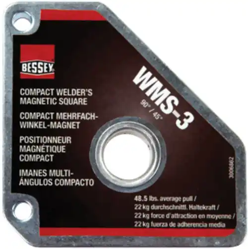 Bessey WMS-3 Magnet, magnetic square, 90/45 degrees, 55 lbs pull, 15 Pack Markdown