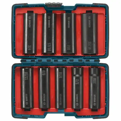 Shop Now Bosch 27286 9 pc. Impact Tough Socket Set for 1/2 In. Drive (9 Pack)