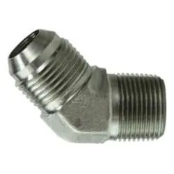 Midland Metal 2503-04-08 45-deg Elbow, 1/4-in Male JIC x 1/2-in Male NPTF, Steel In Demand