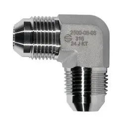 Price Drop STAINLESS ADAPTERS SS2500-16-16 90-deg Union Elbow, 1-in Male JIC x 1-in Male JIC, Stainless Steel