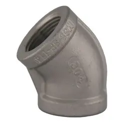 Midland Metal 62188MS SP-114 45-deg Elbow, 2-in Female NPT x 2-in Female NPT, 304 Stainless Steel Express Delivery