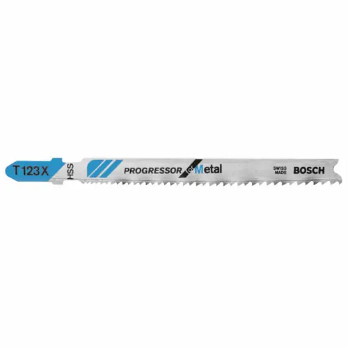 Certified Bosch T123X100 100 pc. 4 In. 10-24P TPI Progressor for Metal T-Shank Jig Saw Blades (100 Pack)