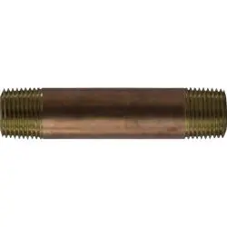 Midland Metal 42045 Nipple, 3/8 in MPT x 3/8 in MPT, 3-1/2 in, Brass New Release