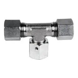 Midland Metal D6600-S10-S10-S10 Swivel Branch Tee, S10 Metric Bite Type x S10 Metric Bite Type x S10 Female Metric Swivel, Steel Instant Buy