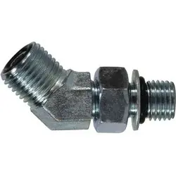 Limited Offer Midland Metal FS680268 45-deg Elbow, 3/8-in Male O-Ring Face Seal x 1/2-in Male Adjustable O-Ring Boss, Steel