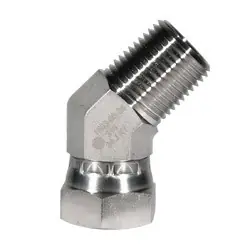Fan Favorite STAINLESS ADAPTERS SS1503-12-12 45-deg Swivel Elbow, 3/4-in Male NPTF x 3/4-in Female NPSM Swivel, Stainless Steel