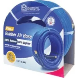 Midland Metal BAIRLT-050-300BM65-25 Air Hose, 1/2 x 3/8 in Nominal, 25 ft L, Rubber Tube, Blue Authentic
