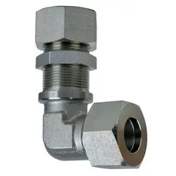 Fresh Stock Midland Metal D2701-LN-L42-L42 Bulkhead Union 90-deg Elbow, L42 Metric Bite Type x L42 Metric Bite Type, Steel