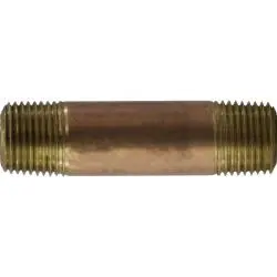 Midland Metal 42063 Nipple, 1/2 in MPT x 1/2 in MPT, 2-1/2 in, Brass Bargain