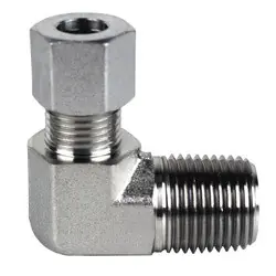 Midland Metal D2501-S12-08 90-deg Male Elbow, S12 Metric Bite Type x 1/2-in Male NPTF, Steel Instant Buy