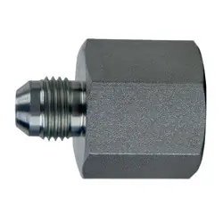 Last Chance Midland Metal 7003-06-08 Rigid Straight Adapter, 3/8-in Male JIC x 1/2-in Female BSPP, Steel
