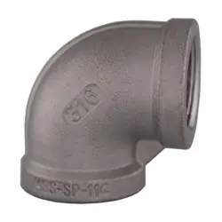 Premium Midland Metal 63108MS SP-114 90-deg Elbow, 2-in Female NPT x 2-in Female NPT, 316 Stainless Steel
