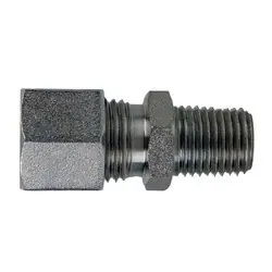 Midland Metal D2404-L10-06 Male Pipe Adapter, L10 Metric Bite Type x 3/8-in Male NPTF, Steel, Trivalent Chromium Zinc-Plated Popular