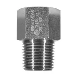 STAINLESS ADAPTERS SS6404-04-04 Adapter, 1/4-in Female O-Ring Boss x 1/4-in Male NPTF, Stainless Steel Top Rated