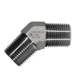 STAINLESS ADAPTERS SS5501-04-04 45-deg Male Pipe Elbow, 1/4-in Male NPTF x 1/4-in Male NPTF, Stainless Steel Mega Sale