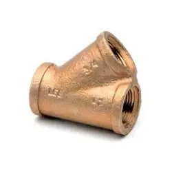 Midland Metal 44961LFUSA 45-deg Wye, 1/4-in Female NPT x 1/4-in Female NPT x 1/4-in Female NPT, Lead-Free Bronze Luxury
