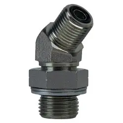 Fast Shipping Midland Metal FS7102-06-06-NWO 45-deg Elbow, 3/8-in Male O-Ring Face Seal x 3/8-in Male BSPP, Steel