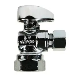 Hassle-Free Returns Midland Metal 746436MH 90-deg Angle Supply Stop, 3/8-in FPT x 3/8-in Compression, Brass Body, Chrome-Plated