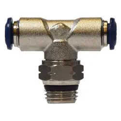 Midland Metal 20106NA Swivel Male Branch Tee, 1/4-in Push-to-Connect x 1/4-in Push-to-Connect x 1/4-in Male Global Thread Swivel, Brass, Nickel-Plated Hot Deal