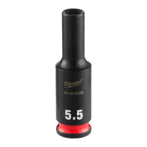 While Supplies Last Milwaukee 49-66-6039 SHOCKWAVE Impact Duty 1/4" Drive 5.5MM Deep 6 Point Socket
