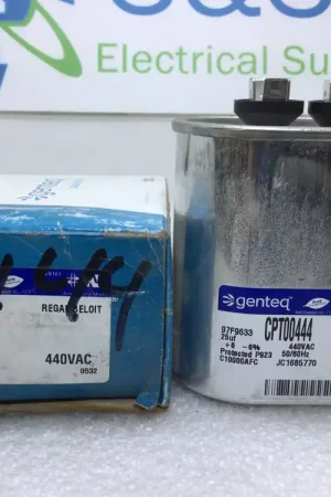GE/Genteq 97F9633 CPT00444 25uF -/+6% 440V 50/60Hz Capacitor Top Rated