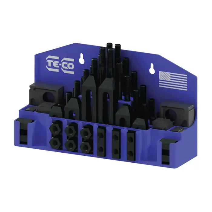 TE-CO 20402PL 52 Piece Standard (1" wide blocks) T-Slot Clamping Nuts, Clamps, Blocks Set Clearance