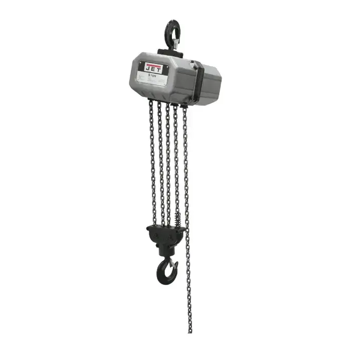Fresh Stock JET 511000 5 Tons Load Capacity, 10‘ Maximum Lift Distance, 4.9 FPM Lift Speed Hoist