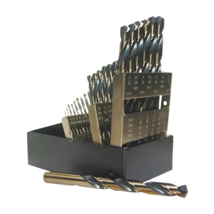 Must Have VIKING SP-29 1/16" to 1/2" by 64ths 135° Black & Bronze Super Premium High Speed Steel Jobbers Length Drill Set