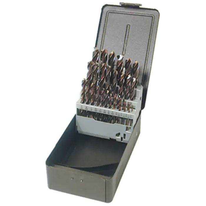 PRECISION TWIST DRILL C29HX10SET 1/16" to 1/2" by 64ths 135° Purple & Gold Oxide High Speed Steel Jobbers Length Drill Set Order Now