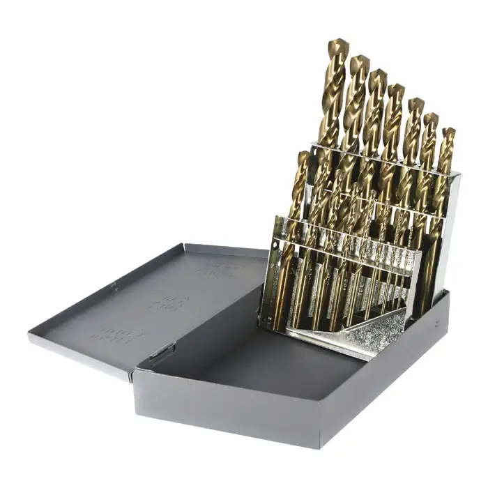 DRILLCO 500A15 1/16" to 1/2" by 32nds 135° Bronze Cobalt Jobbers Length Drill Set Weekend Sale