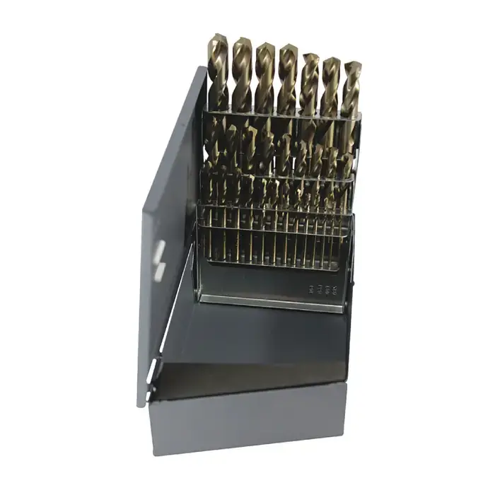 RUSHMORE USA RM29CO 1/16" to 1/2" by 64ths Size, 135°, Cobalt Screw Machine Length Stub Drills Set Top Pick