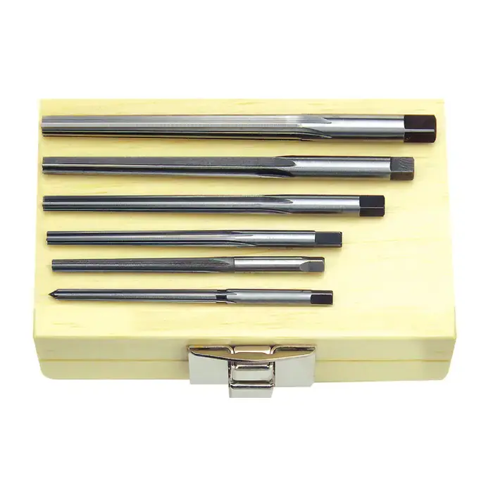 TTC PRODUCTION HP 04-090-098 0 to 5 Size, Round Shank With Square End Shank Straight Flute Taper Pin Hand Reamer Set Crafted