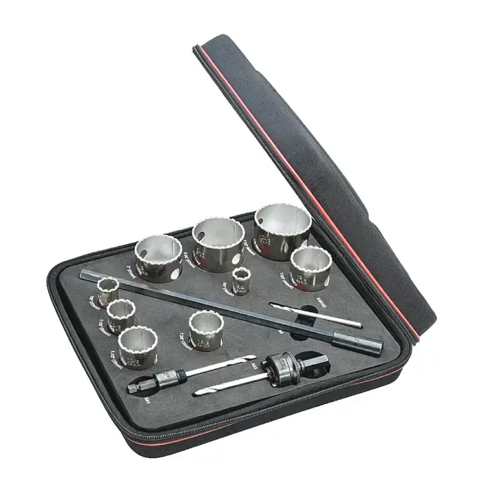 STARRETT KD09041-N 9 Pc., 3/4" to 2-1/2" Saw Dia., 1-5/8" Max Cutting Depth Hole Saw Set Bargain