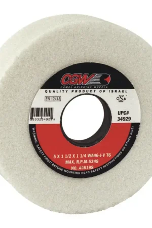 CGW ABRASIVES 34943 6" x 1/2" WA60J Dish Wheel Big Sale