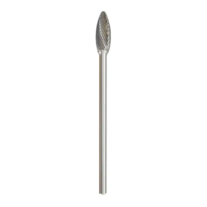TTC PRODUCTION USA MADE 20-007-241 1/2" Carbide Rotary Bur - Flame, Straight Shank, Best for Steel Price Drop