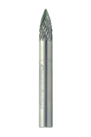 Direct From Factory T&O 20-025-058 1/4" Carbide Rotary Bur - Tree-Pointed End, Straight Shank, Best for Steel