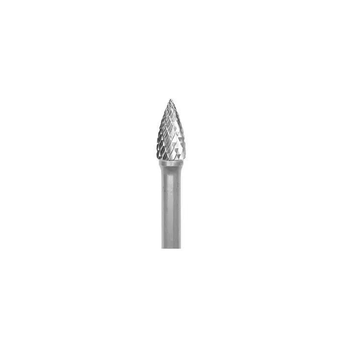 Mega Sale GROBET 32.696SY 5/8" Carbide Rotary Bur - Tree-Pointed End, Straight Shank, Best for Steel
