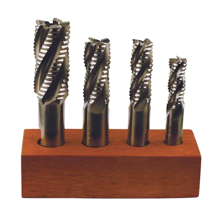 TTC PRODUCTION HP D34-ST 1/2" to 1" Size, Multiple Flute, Roughing M42 8% Cobalt End Mill Set Super Sale